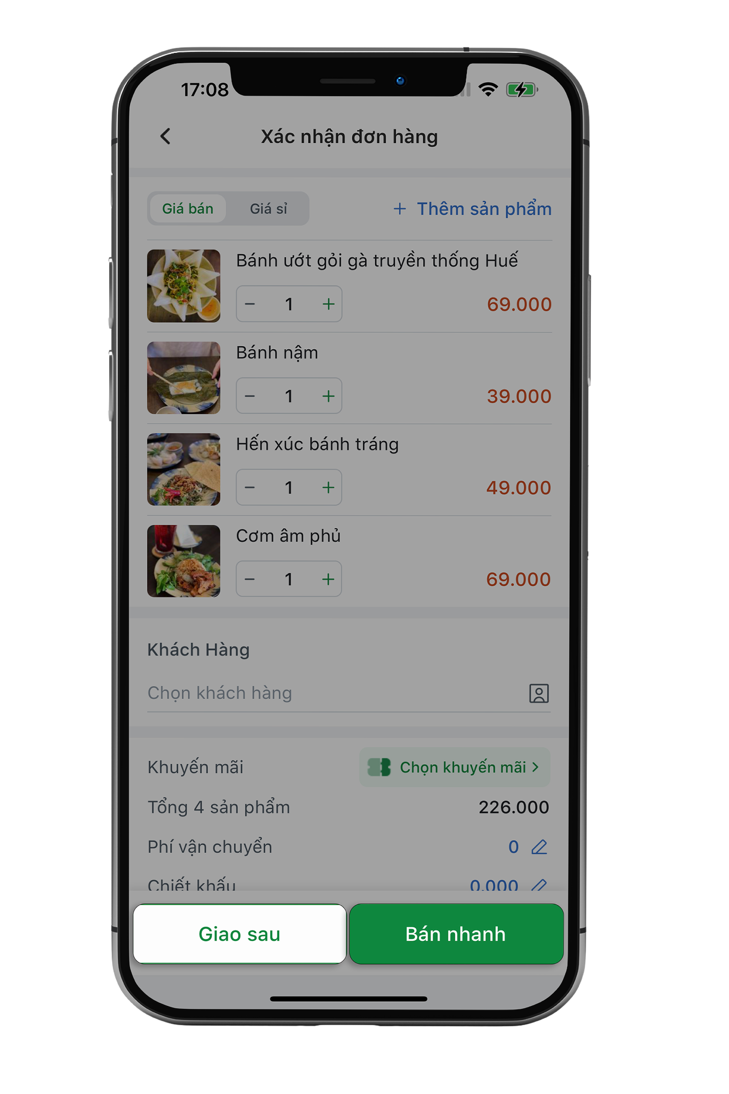 Bước 4: Chọn hình thức giao hàng